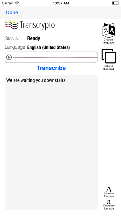 Screenshot #2 pour Transcrypto audio transcriber