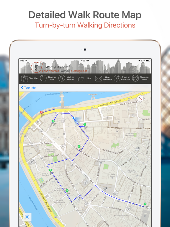 Tel Aviv Map and Walks iPad screenshot 4 - Travel app