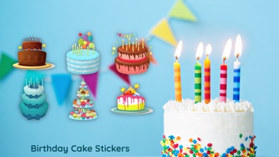 3D Happy Birthday Cake Stickerのおすすめ画像1
