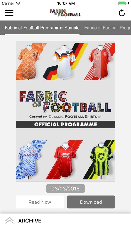Fabric of Football Programme