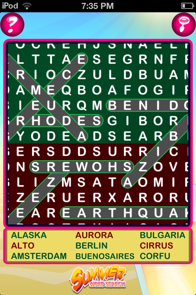 Epic Summer Word Search - giant wordsearch puzzle screenshot 2