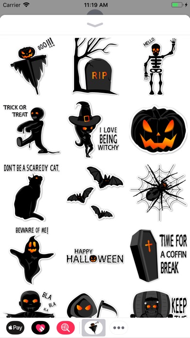 Black Halloween Stickers screenshot 2