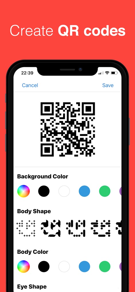 QR Reader for iPhone - Custom QR Creator