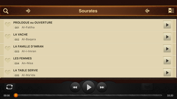Le Coran. 114 Sourates. Audio