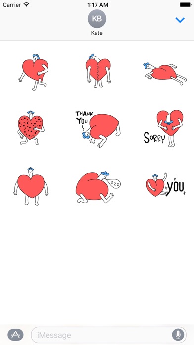 Animated Cute Heartman Sticker screenshot 2