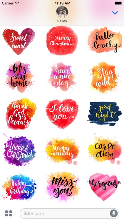 Watercolor Stickers & Words screenshot-3