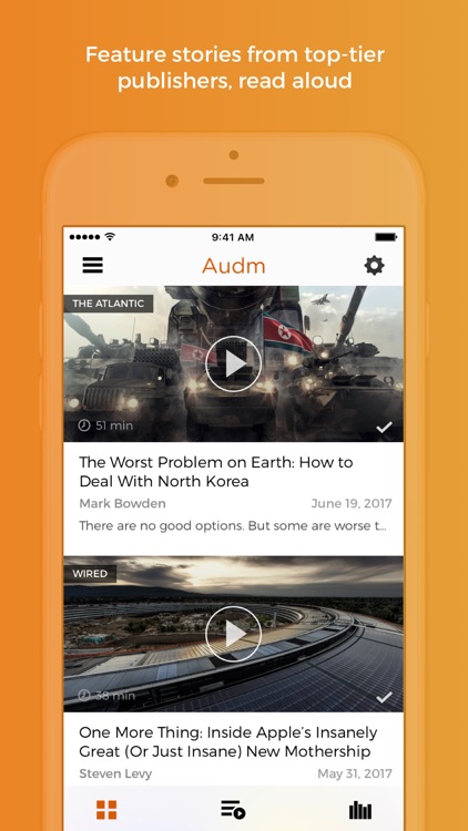 Audm - The Atlantic, WIRED