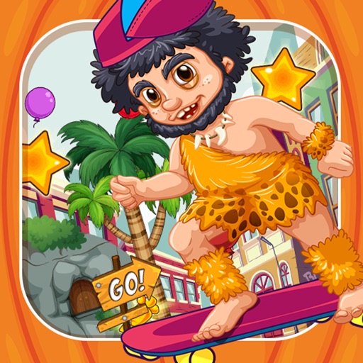 Caveman Skater Go - Jump and collect coin to win iOS App