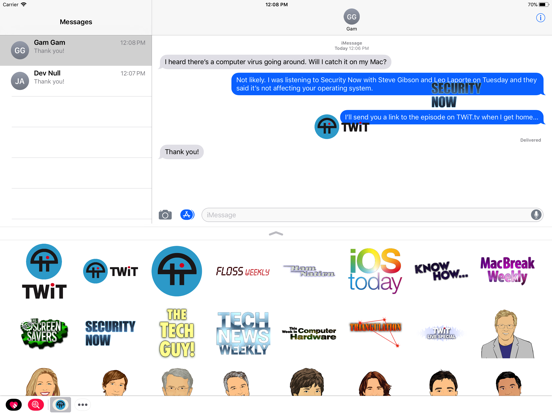 TWiT Stickers iPad screenshot 4 - Stickers app