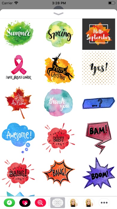 Watercolor Text Emoji Stickers screenshot 4
