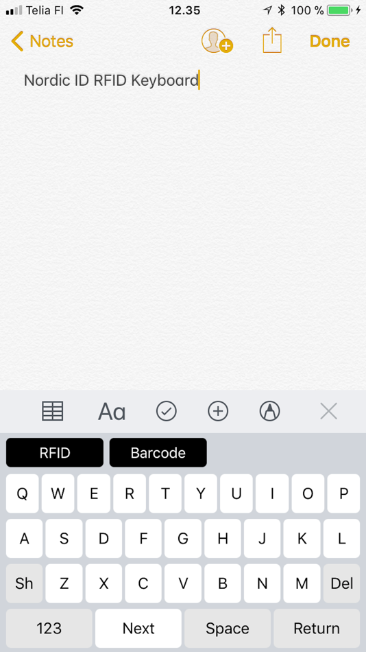 #1. Nordic ID Keyboard (iOS) 由: Nordic ID Oy