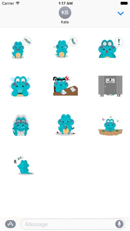 Lovely Blue Crocodile Stickers
