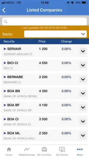 BRVM app screenshot 1
