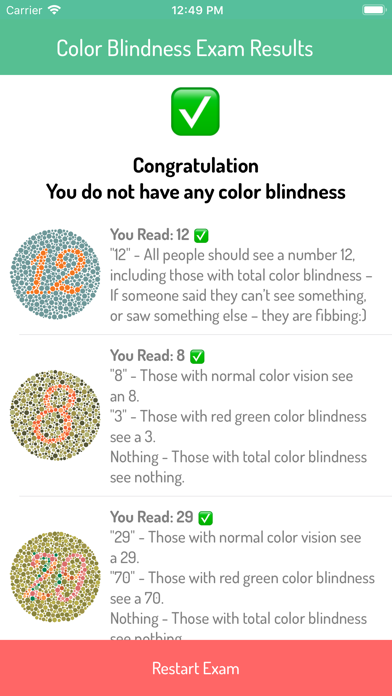 Color Blindness Exam Screenshot