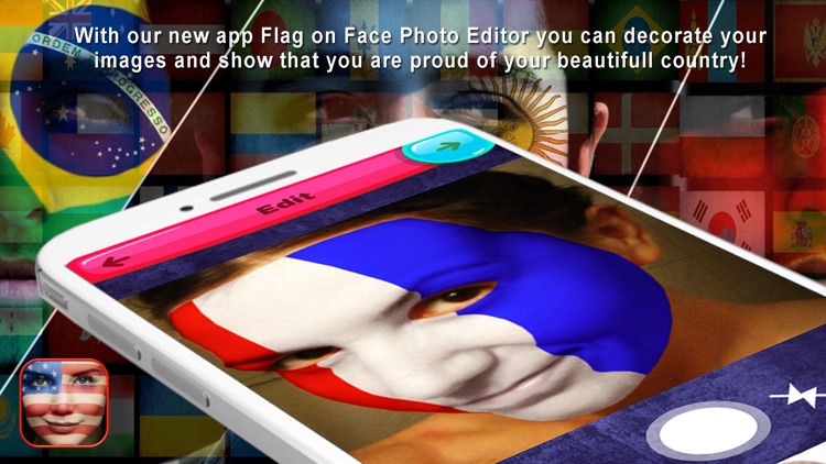 Flag on Face Photo Editor