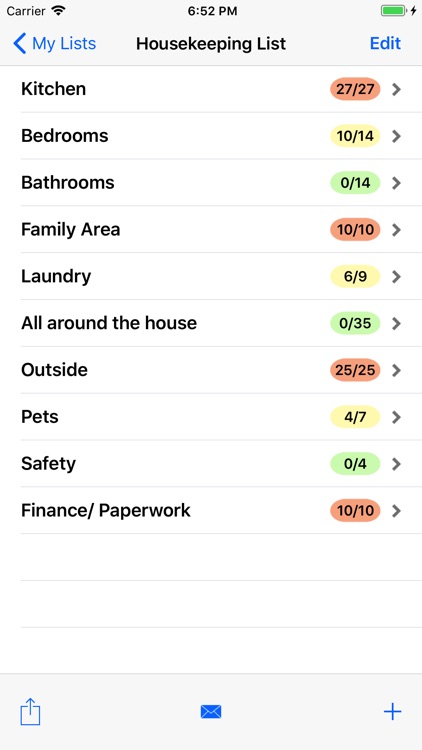 Housekeeping List