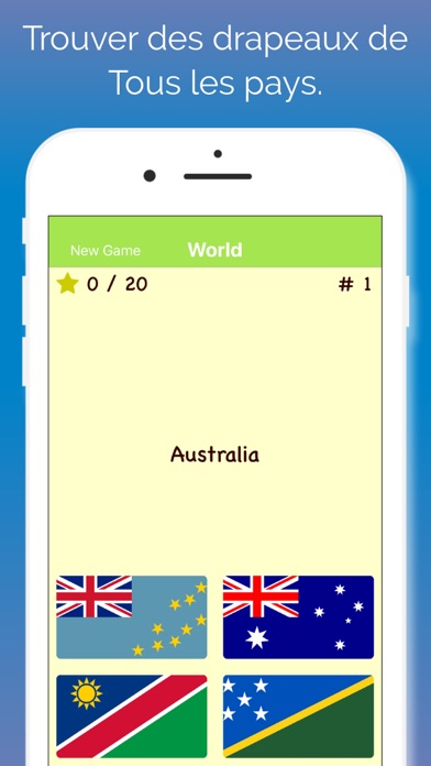 Screenshot #1 pour Drapeaux de tous les pays Quiz