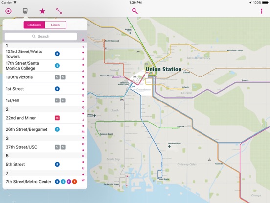 Screenshot #6 pour Los Angeles Rail Map Lite