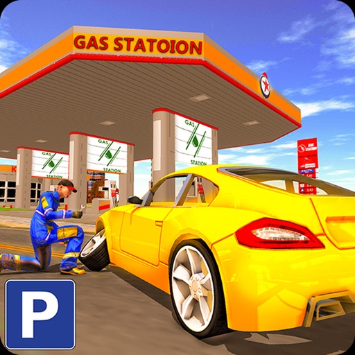 Car Gas Station on Highway