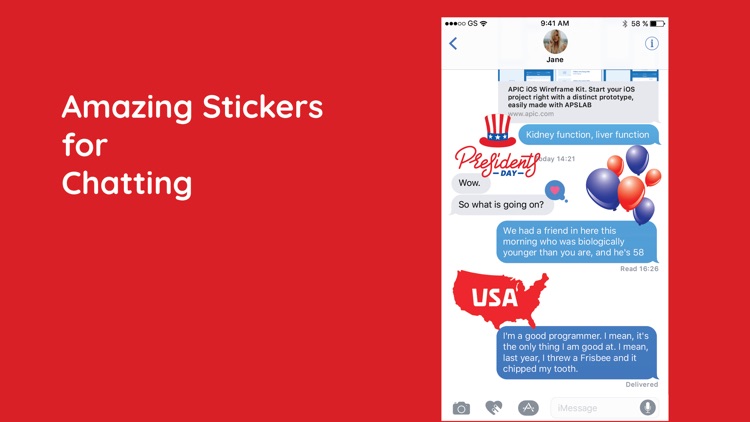 USA Presidents Day Sticker SMS screenshot-3