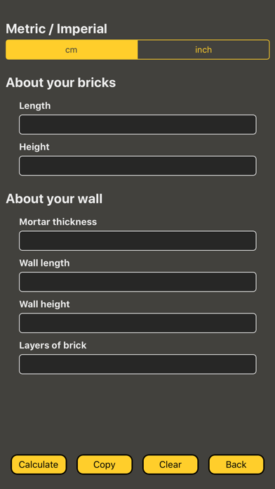 Brick Calculator / Wall Build Screenshot