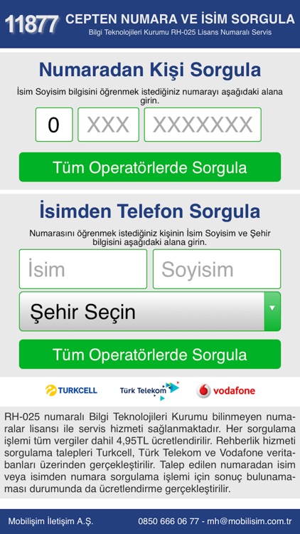 Numara Sorgula - İsim Sorgula