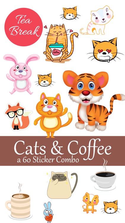 Cats and Coffee Lovers Stickers Pack