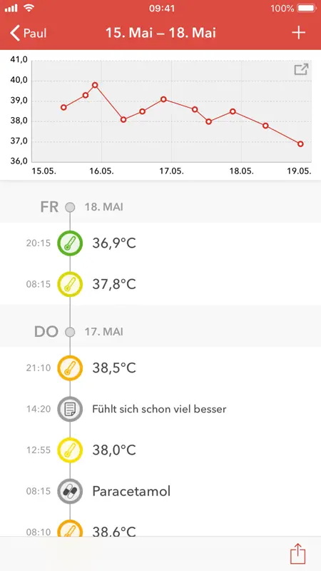 Feevy – Fieber Tagebuch screenshot 1 of 6