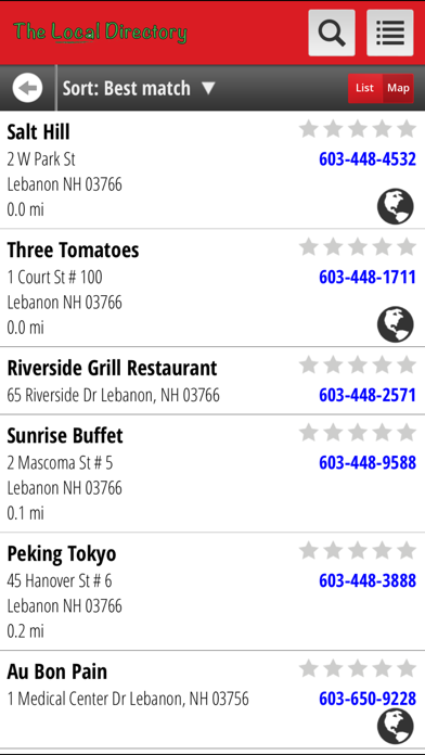 The Local Directory iPhone screenshot