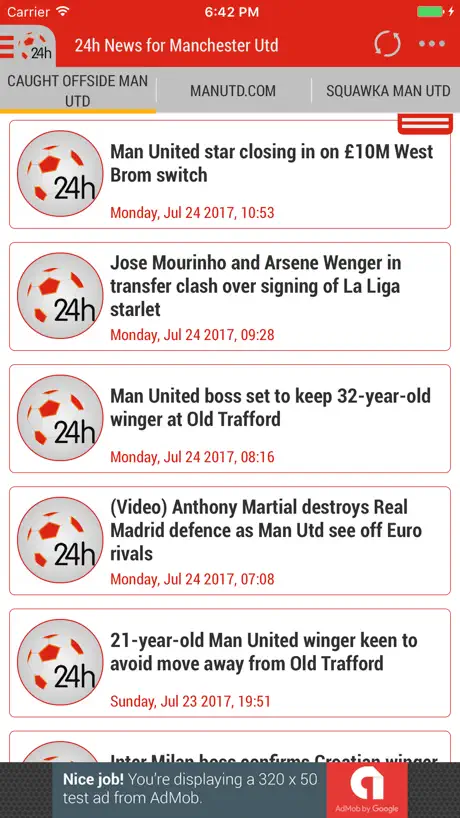 24h News for Manchester United