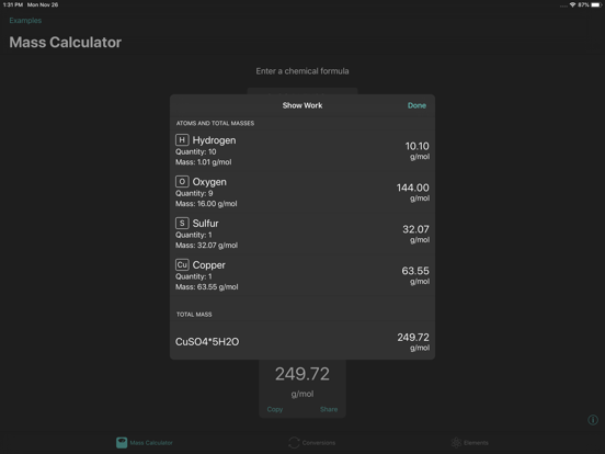 ChemWhiz iPad screenshot 1 - Utilities app