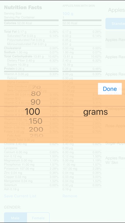 Nutrition Calculator for Food