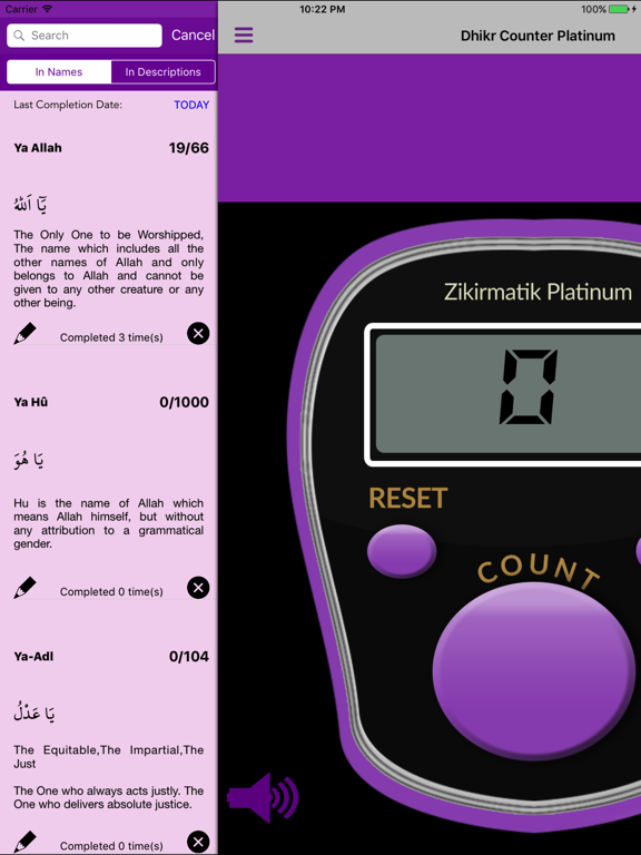 Dhikr Counter Platinum screenshot 2