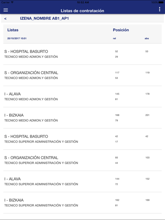 Screenshot #5 pour Listas de Contratación