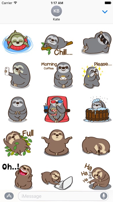 Slow Life Of Cute Sloth Emoji screenshot 2