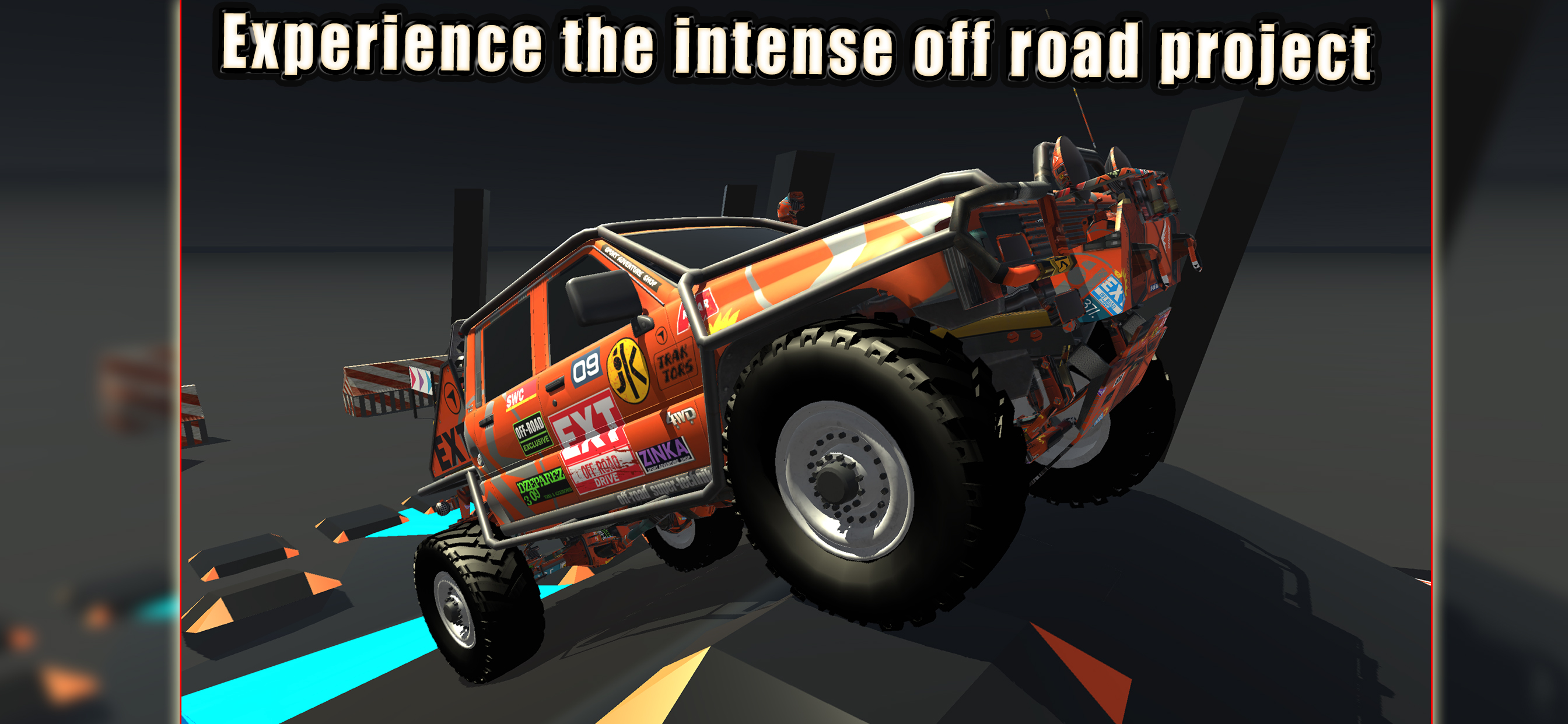Jeep Driving On Ramp Tracks