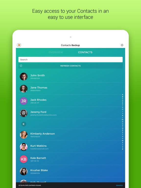 Contacts Backup & Duplicates iPad screenshot 4 - Productivity app