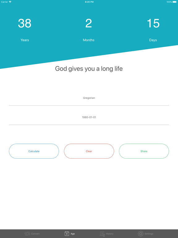 Convert Date iPad screenshot 2 - Utilities app
