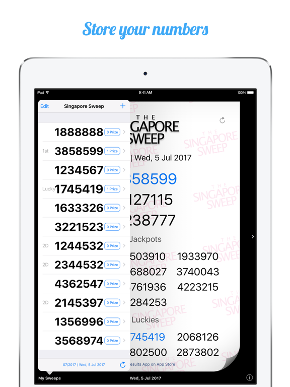 Singapore Sweep Results iPad screenshot 3 - Lifestyle app