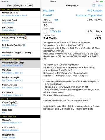 Electrical Wiring Pro 2014+ iPad screenshot