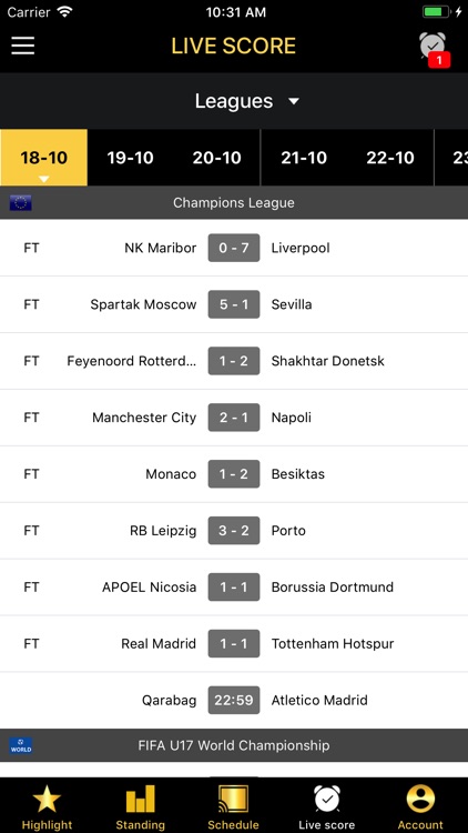 Football Live scores today by Ngoc Duy Tran