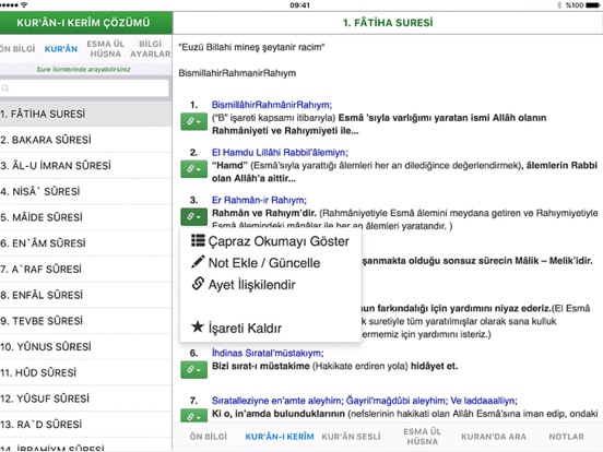 Kur'an Çözümü iPad screenshot 3 - Book app