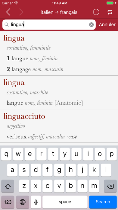 Accio: French-Italian Screenshot