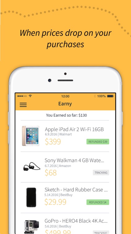 Earny - Automatic money back