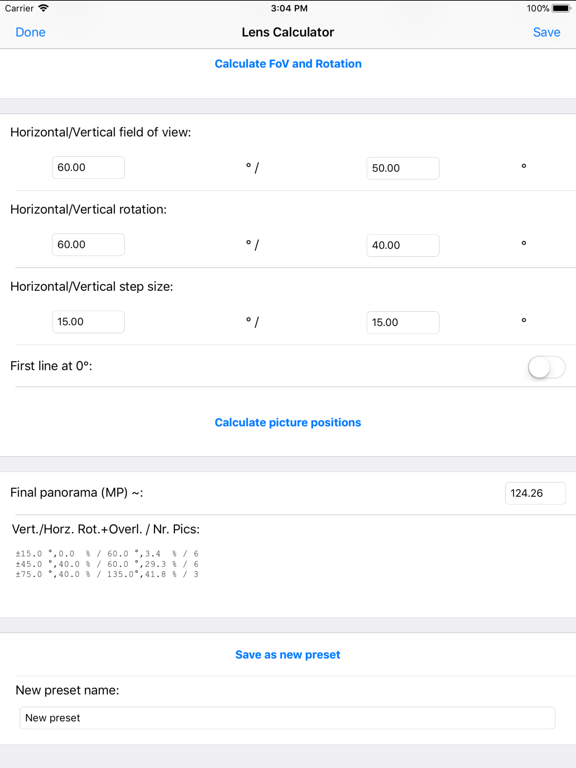 Screenshot #5 pour Panorama Calculator
