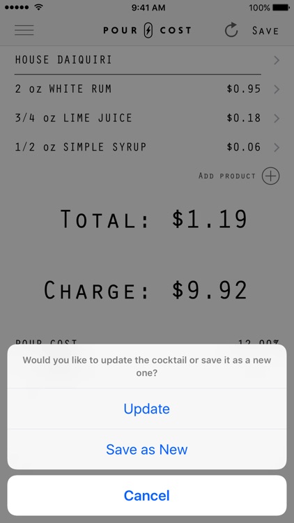 Pour Cost — Bar Calculator screenshot-3