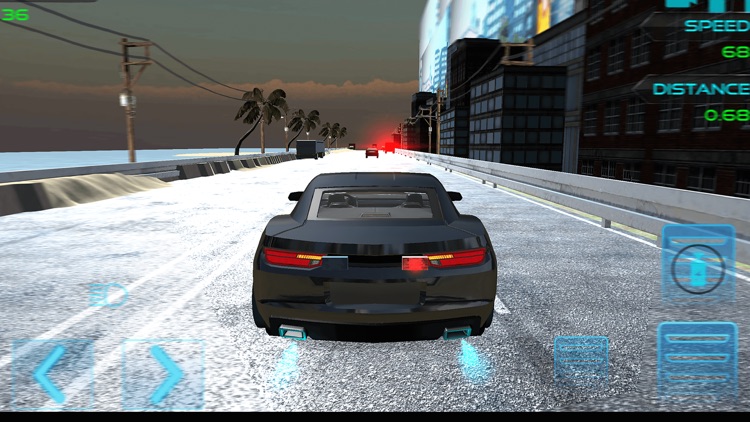 Muscle Car in Highway Traffic