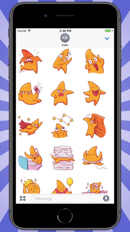 Cool Orange Star Stickers