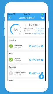 calories planner iphone screenshot 1