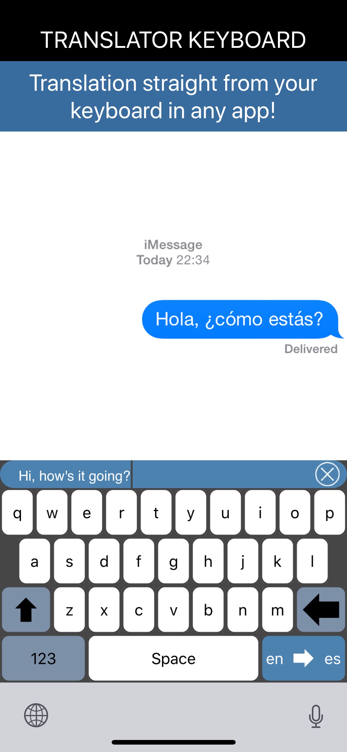 Screenshot do app Translator Keyboard